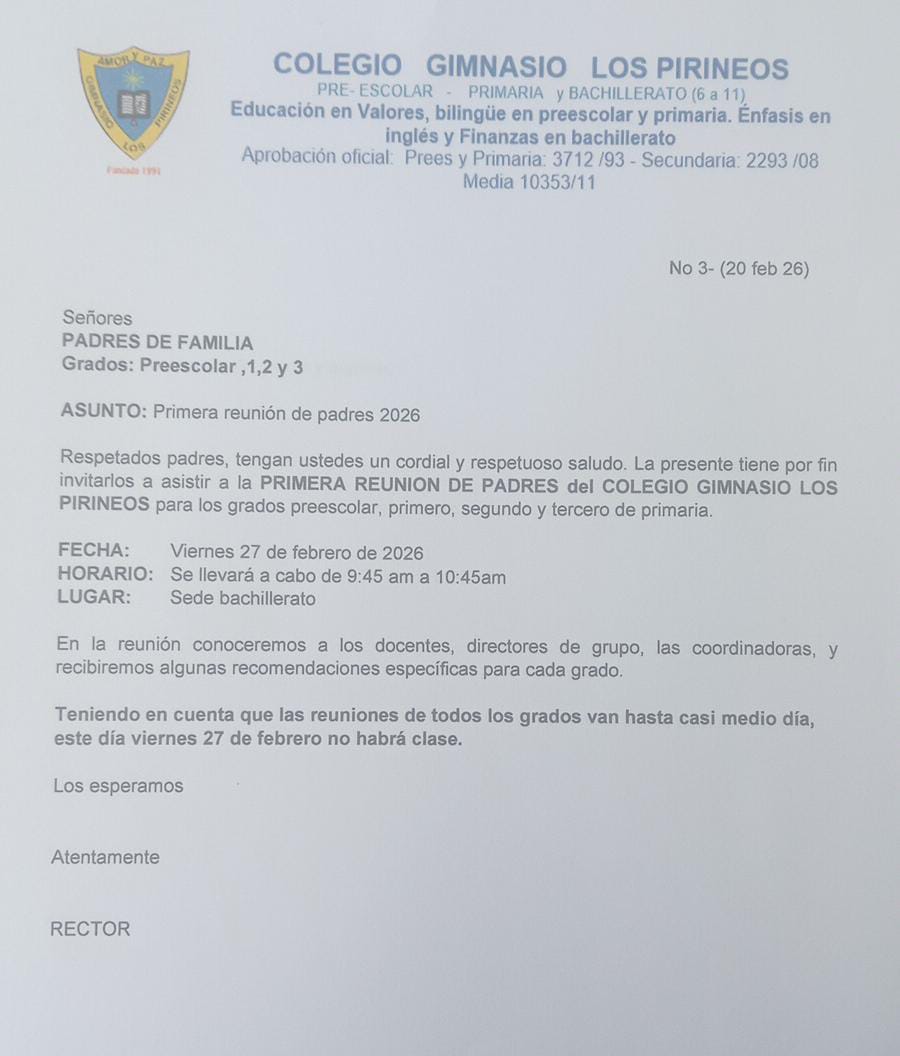 I REUNIÓN DE PADRES