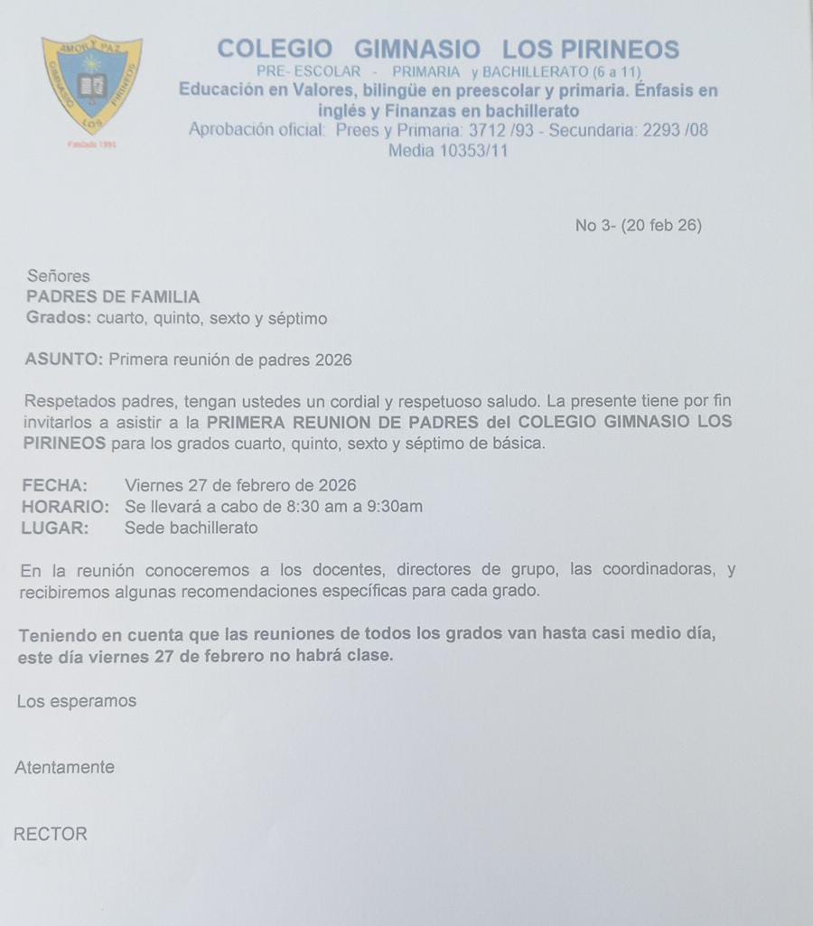 I REUNIÓN DE PADRES