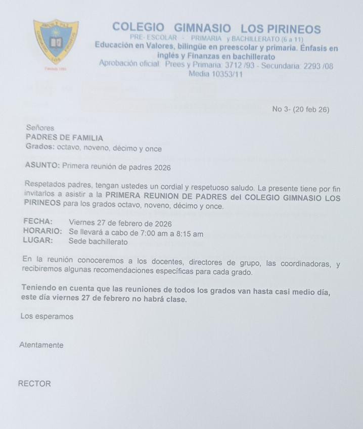 I REUNIÓN DE PADRES