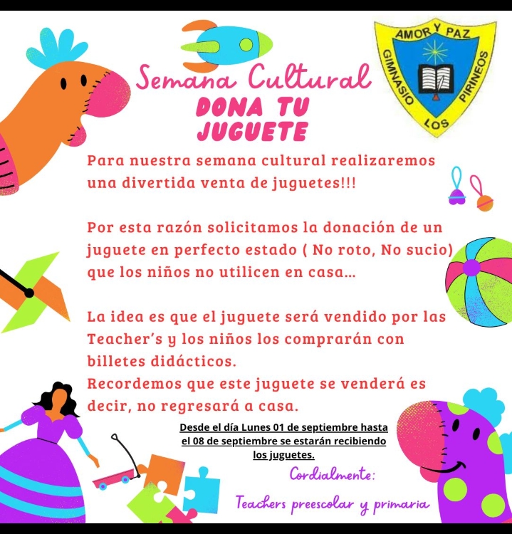 SEMANA CULTURAL-VENTA DE JUGUETES